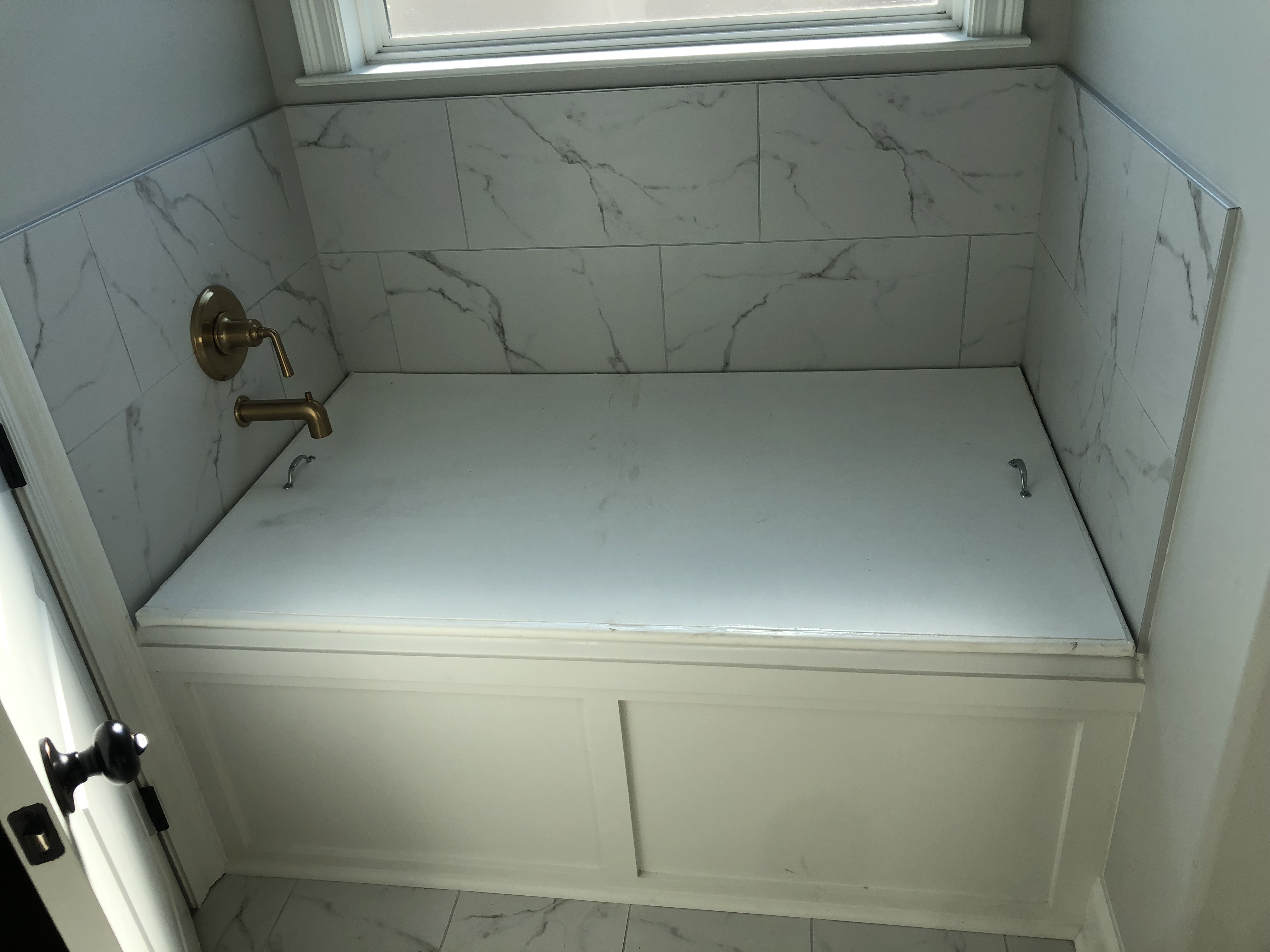 Custom tub cover for client's cat