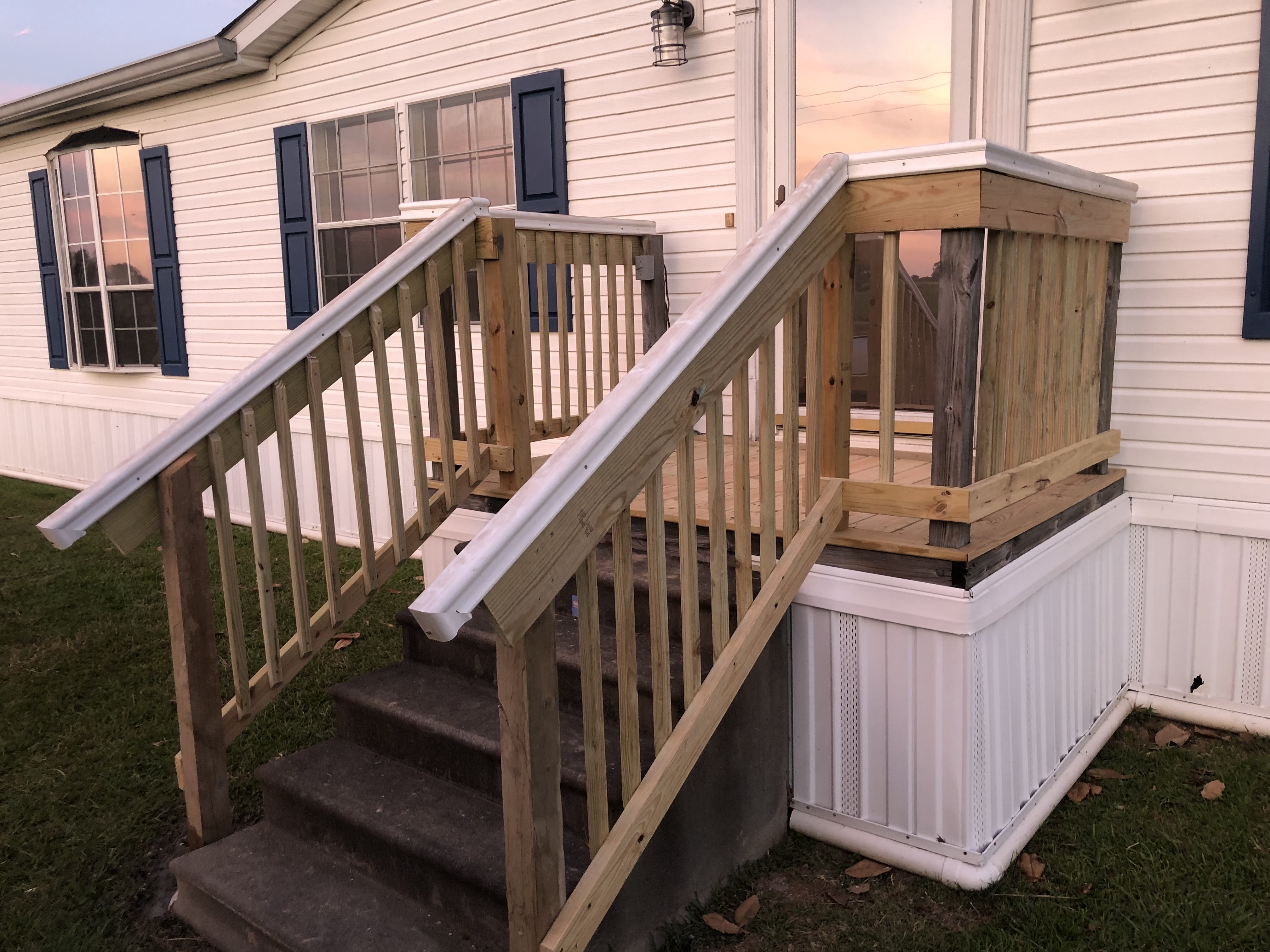 Custom deck stairs and railings